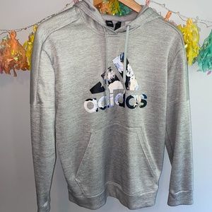 Grey Adidas logo hoodie